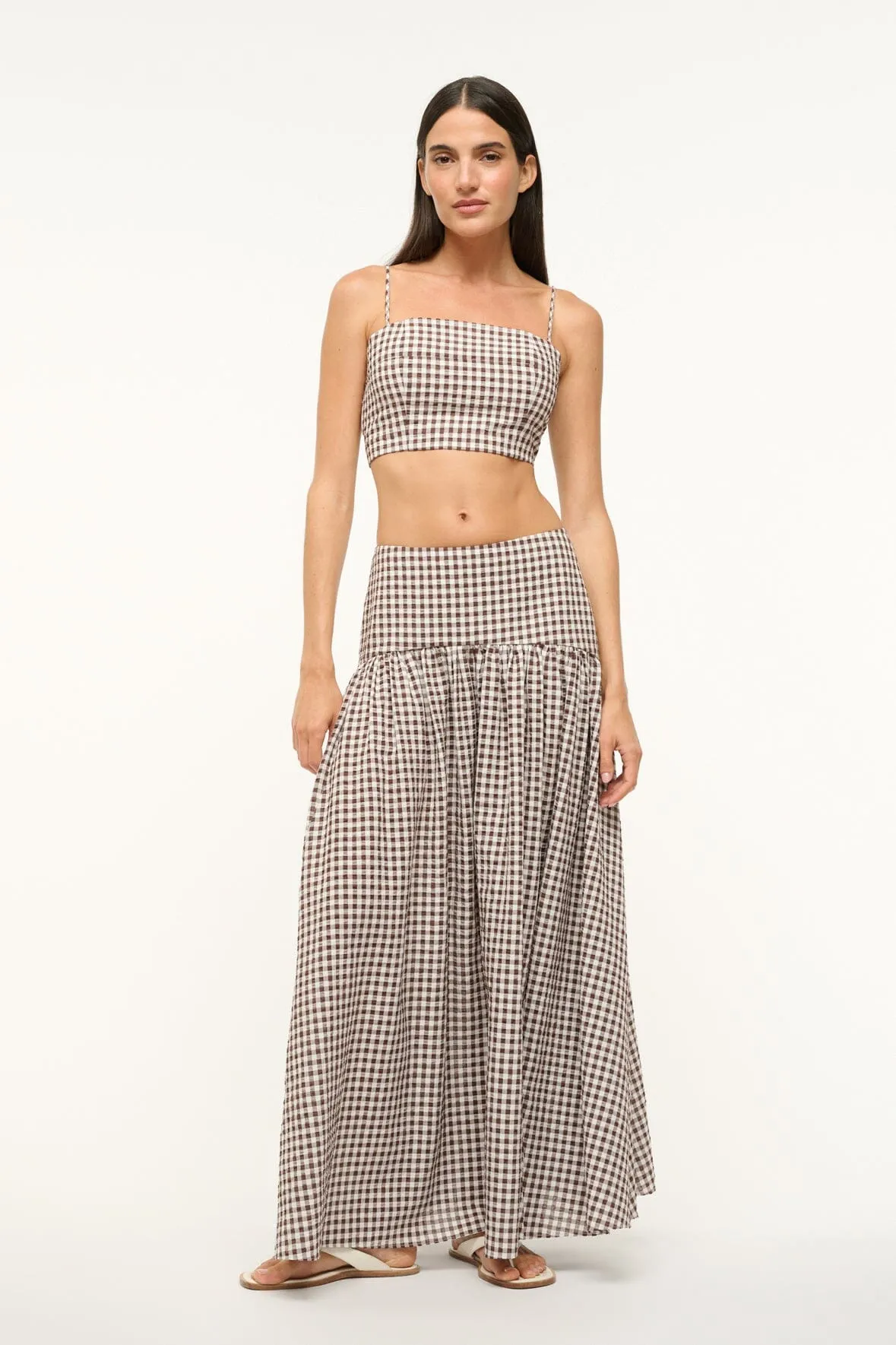 PROCIDA COVERUP SKIRT | DARK CHOCOLATE GINGHAM