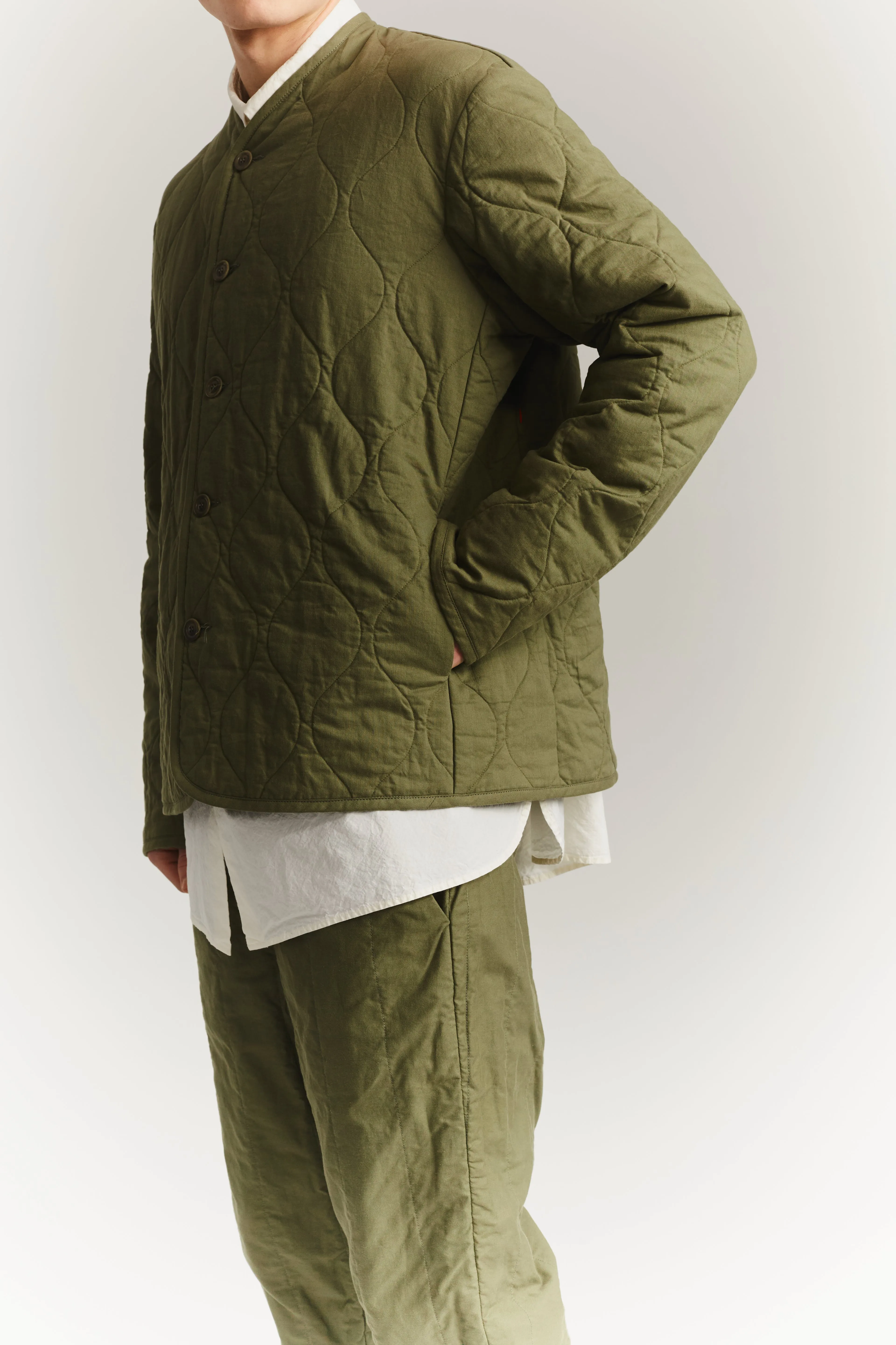 PUFFER JACKET - SAT TWILL - LIGHT KHAKI