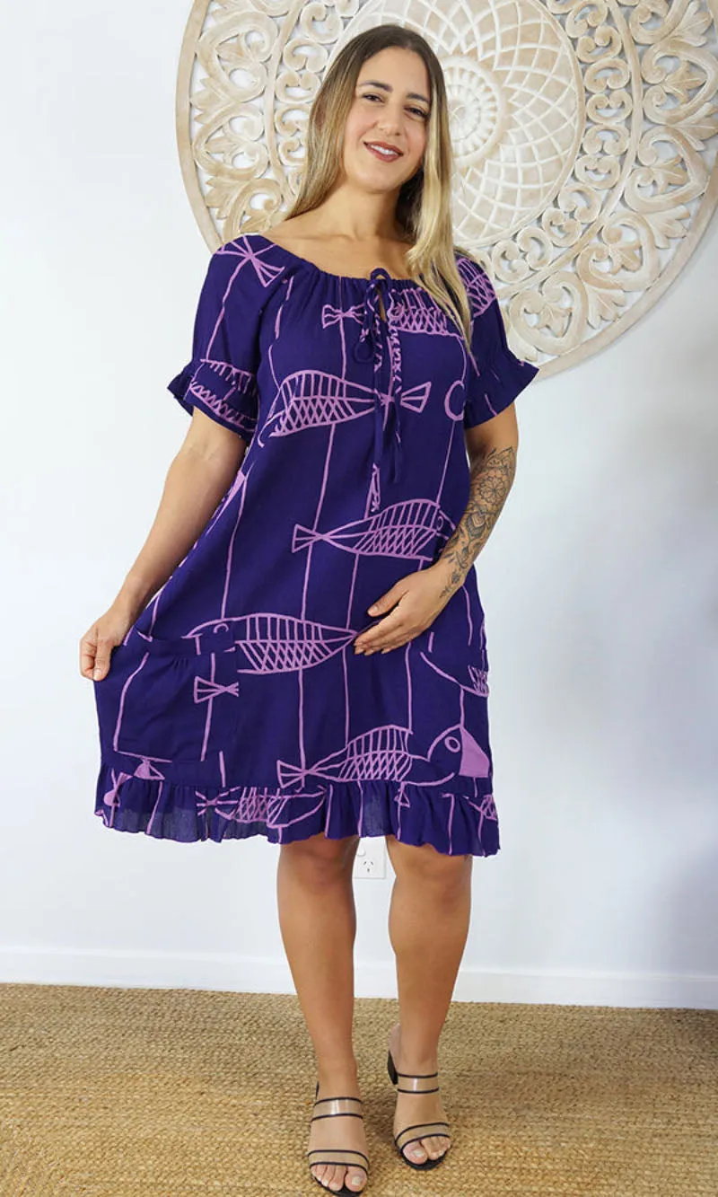 Rayon Cuba Dress Fish, More Colours
