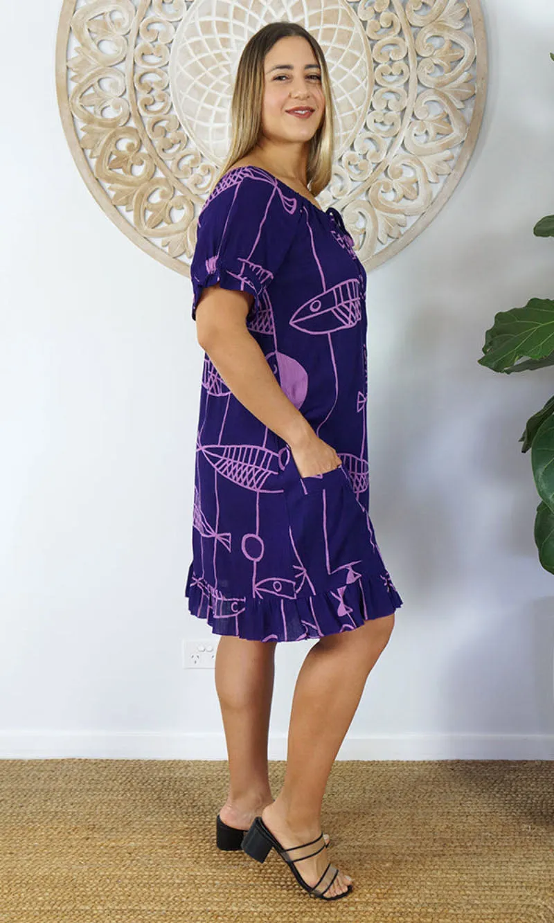 Rayon Cuba Dress Fish, More Colours