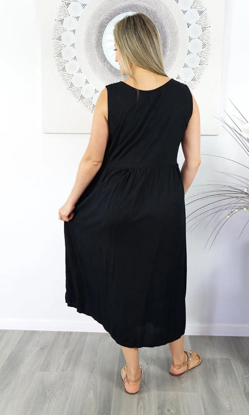Rayon Dress Bubble Plain, More Colours