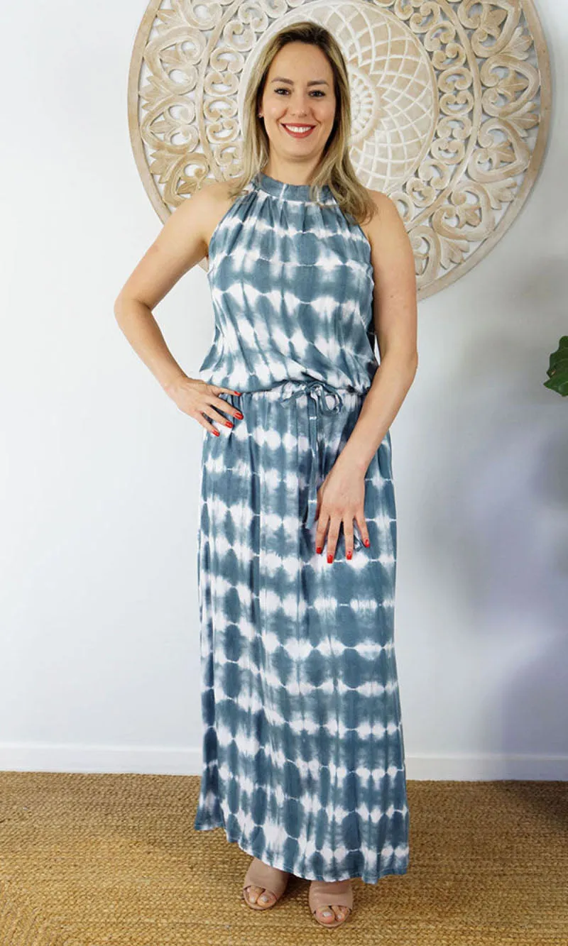 Rayon Dress Chloe Long Shibori, More Colours