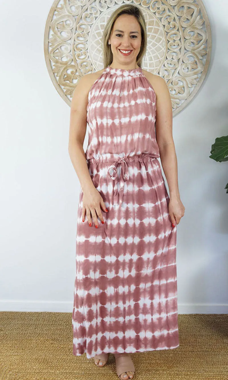 Rayon Dress Chloe Long Shibori, More Colours