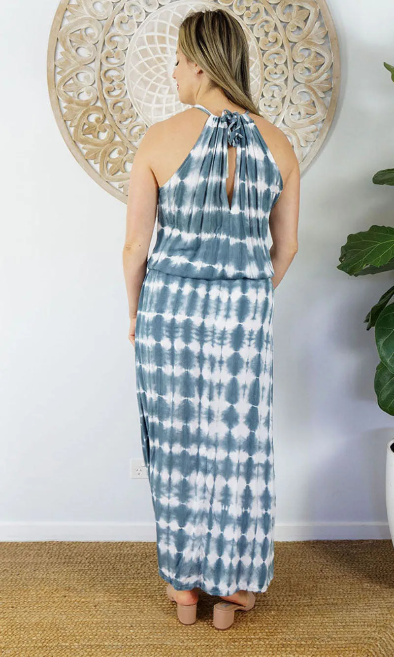 Rayon Dress Chloe Long Shibori, More Colours