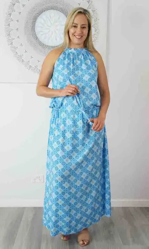 Rayon Dress Chloe Long Snowflower, More Colours