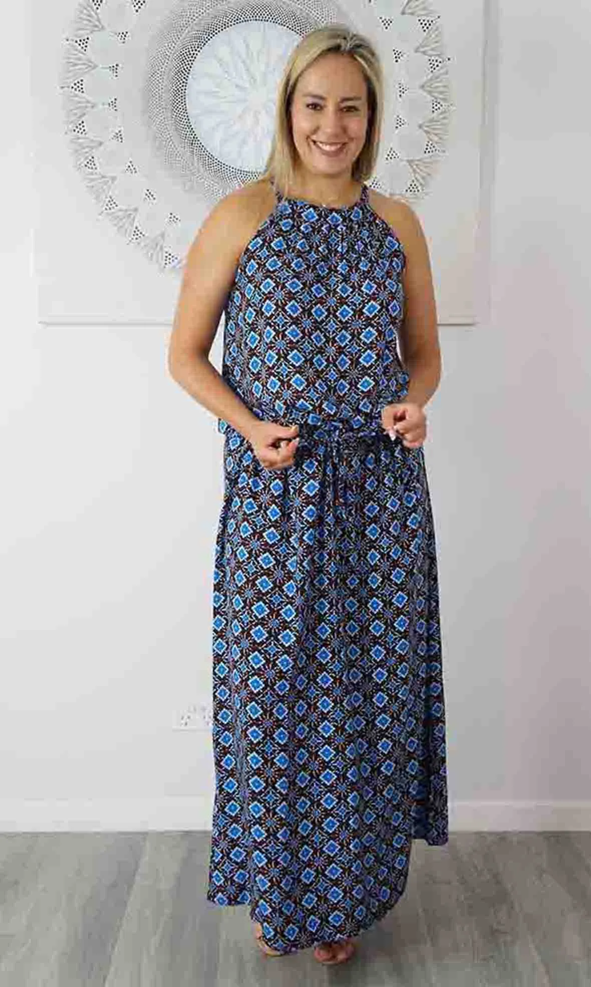 Rayon Dress Chloe Long Snowflower, More Colours