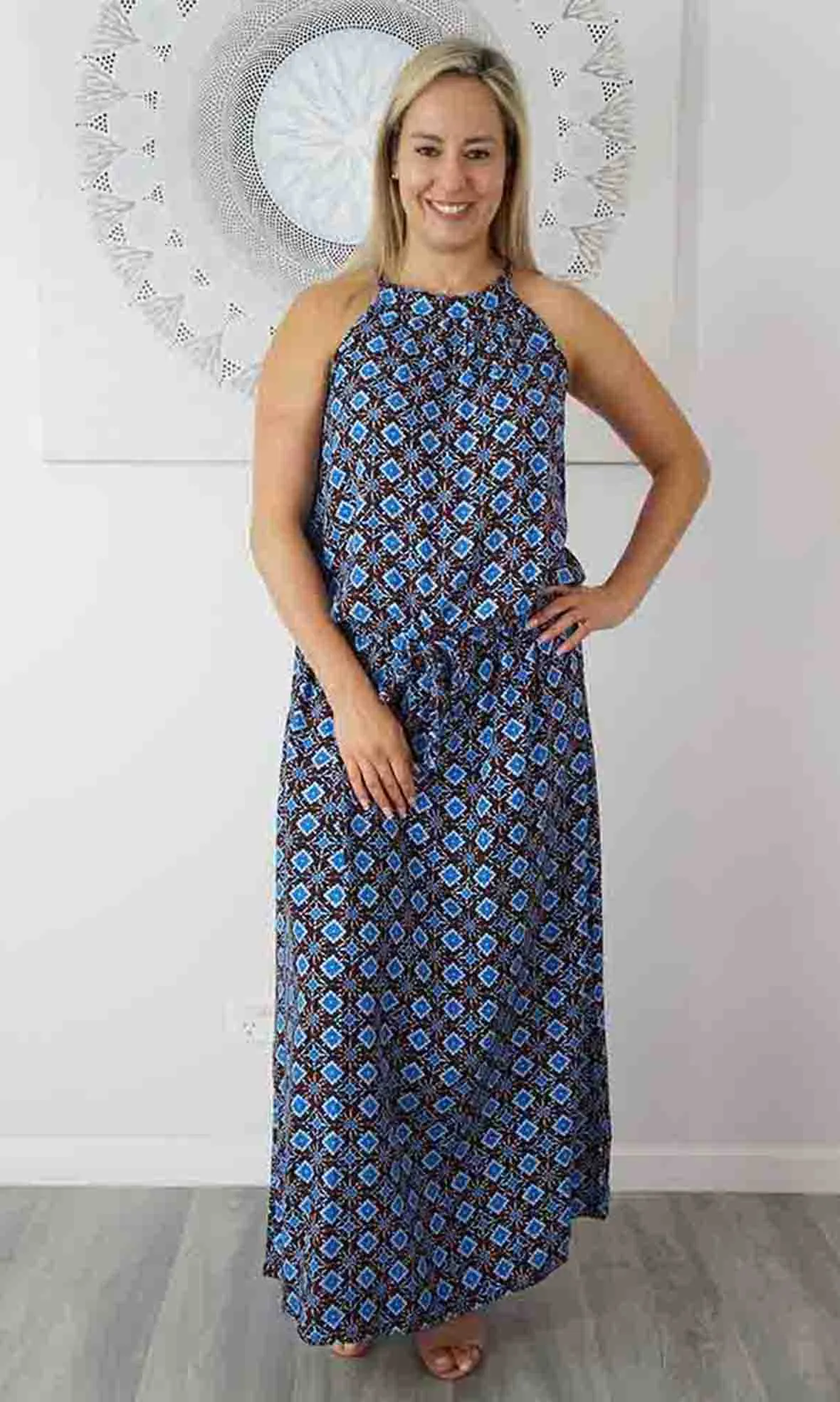 Rayon Dress Chloe Long Snowflower, More Colours