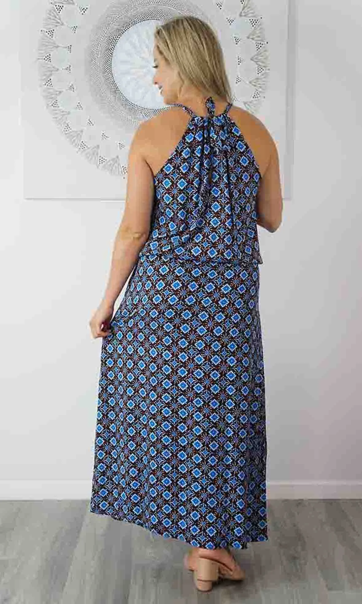 Rayon Dress Chloe Long Snowflower, More Colours