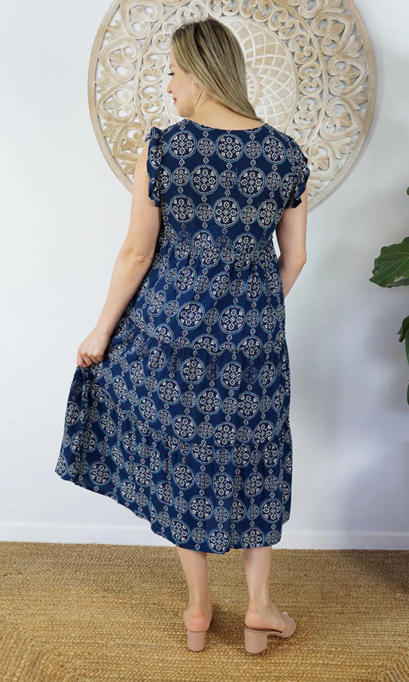 Rayon Dress Costa Rica Katmandu Navy