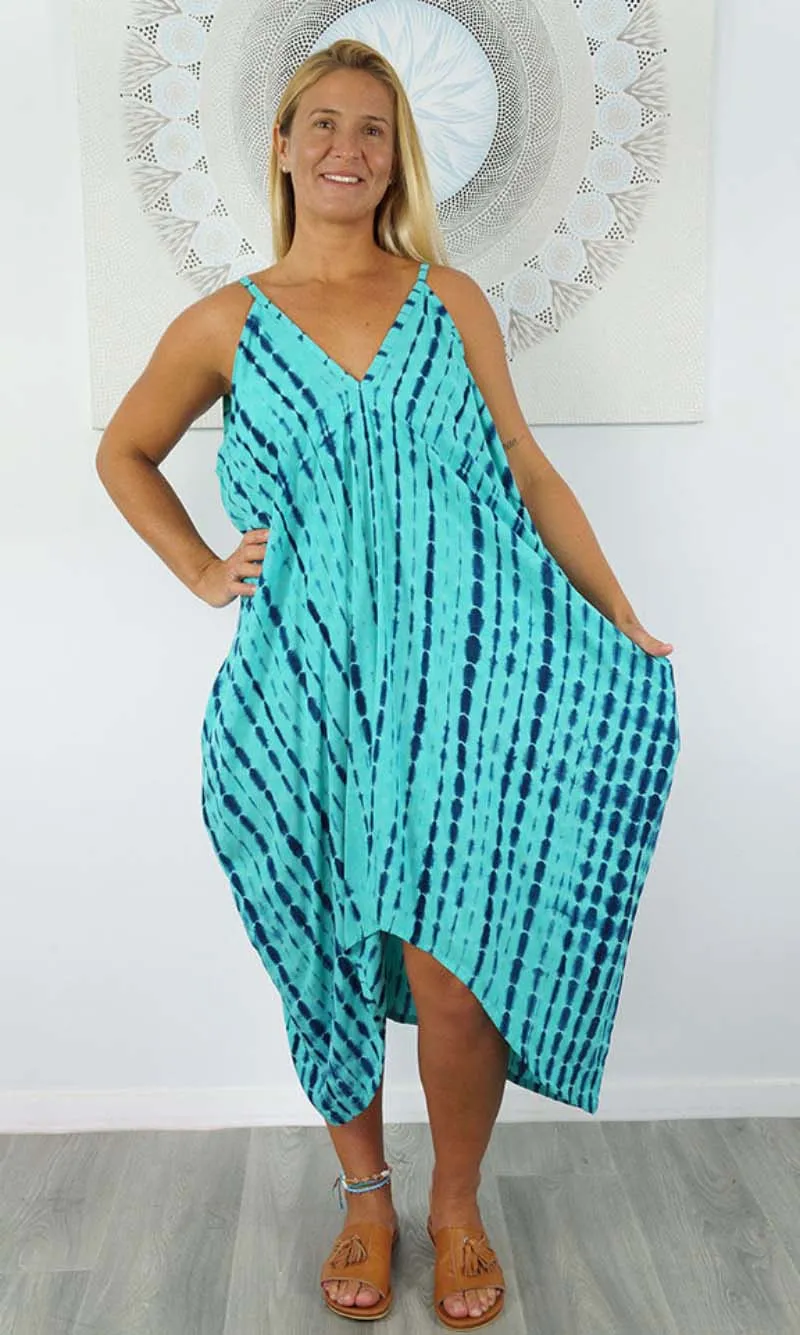 Rayon Dress Festival Crackle Tie Dye, More Colours