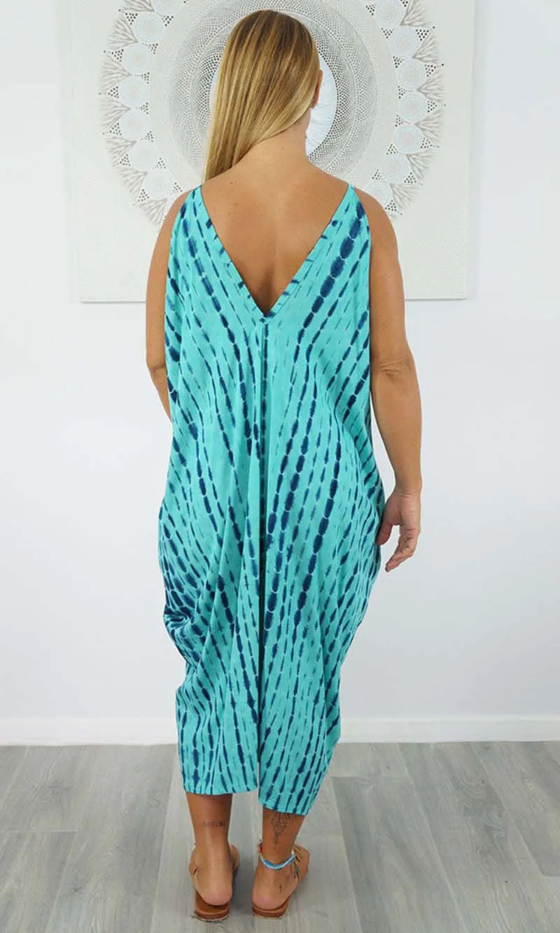 Rayon Dress Festival Crackle Tie Dye, More Colours