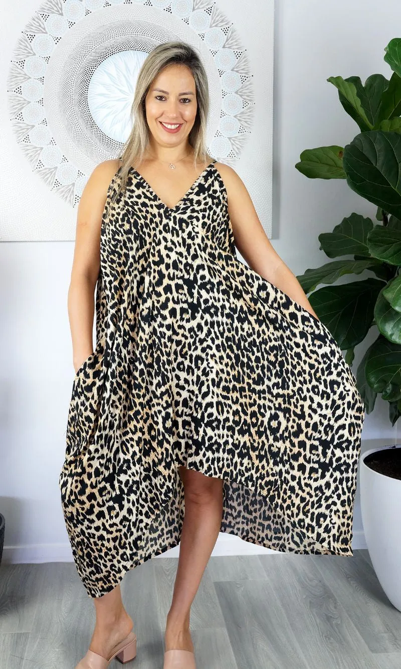 Rayon Dress Festival Leopard, More Colours