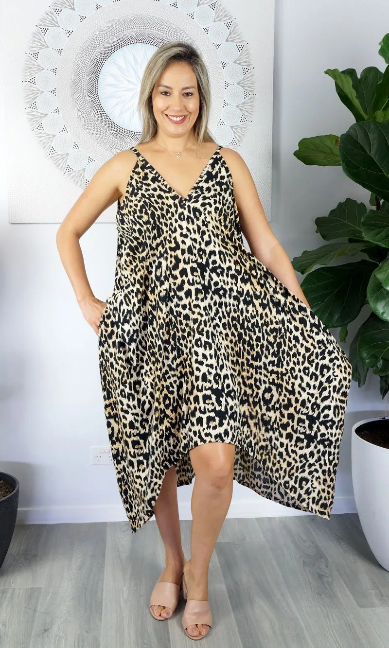 Rayon Dress Festival Leopard, More Colours