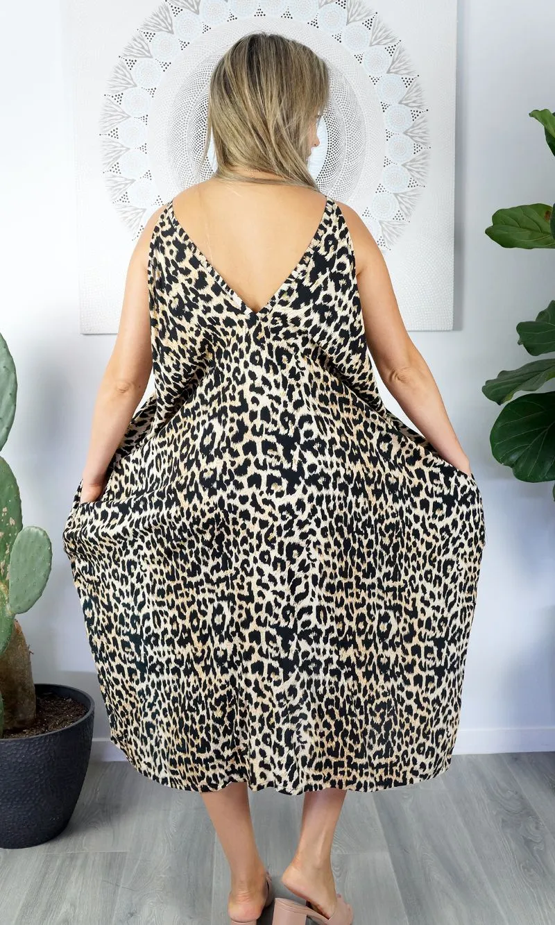 Rayon Dress Festival Leopard, More Colours