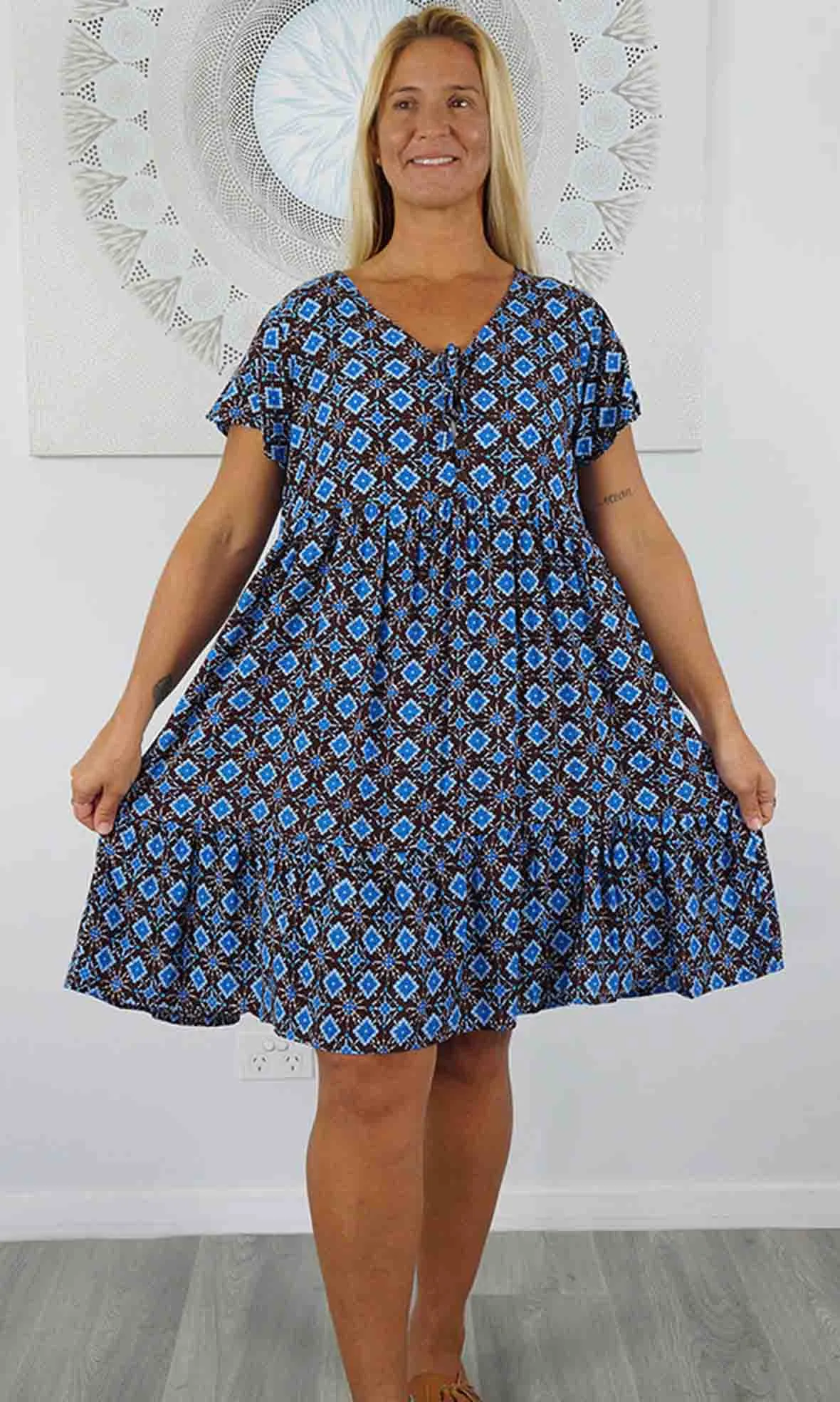 Rayon Dress Kiki Snowflower, More Colours