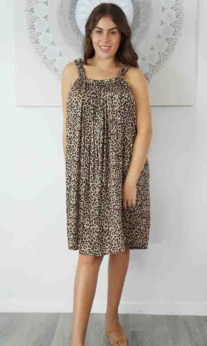 Rayon Dress Magnum Short Baby Cheetah, More Colours