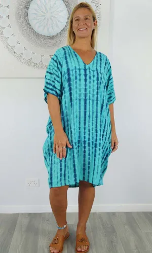 Rayon Dress Resort Crackle Tie Dye, More Colours