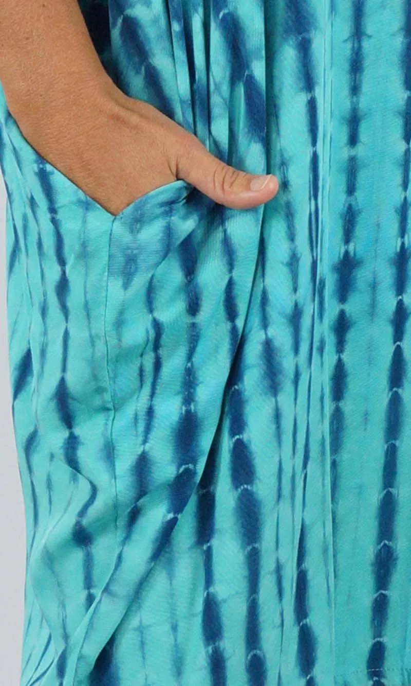 Rayon Dress Resort Crackle Tie Dye, More Colours