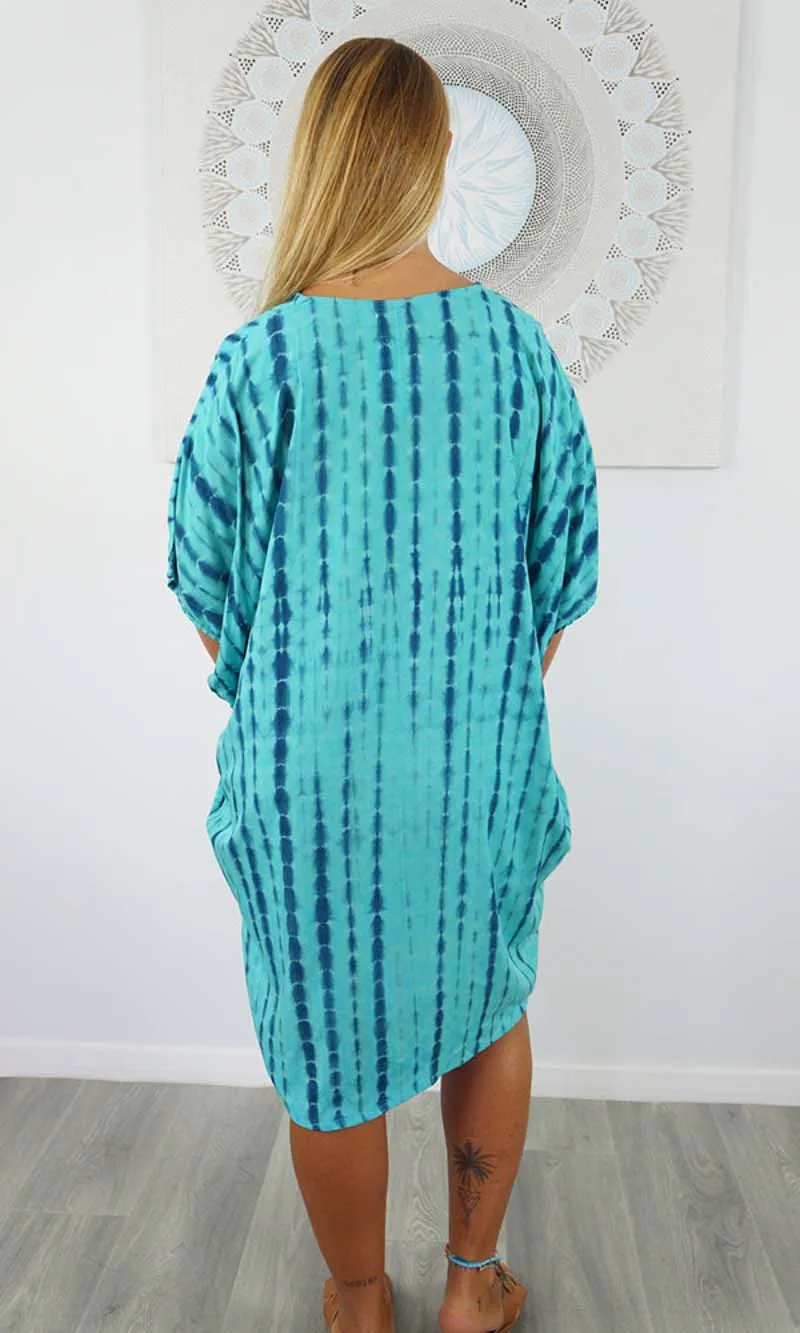 Rayon Dress Resort Crackle Tie Dye, More Colours