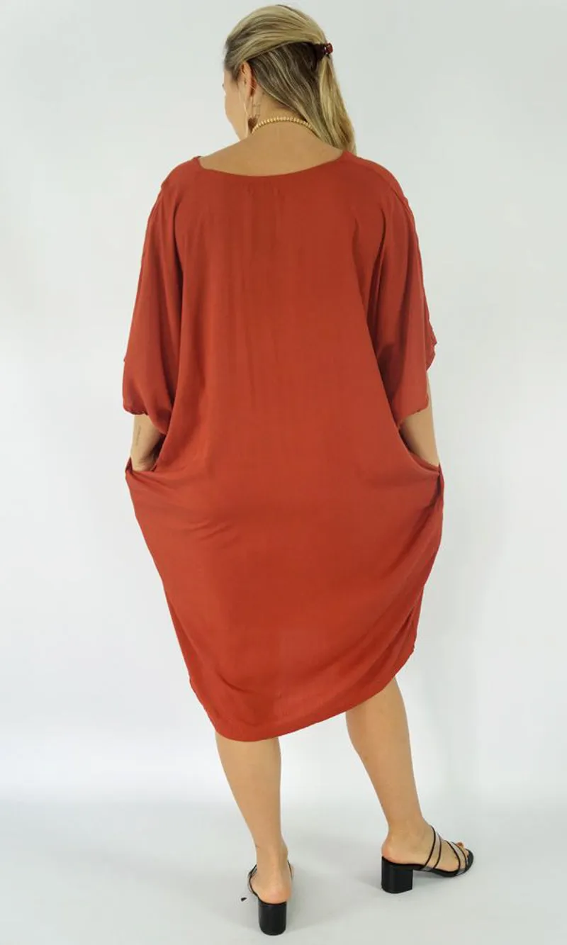 Rayon Dress Resort Plain, More Colours