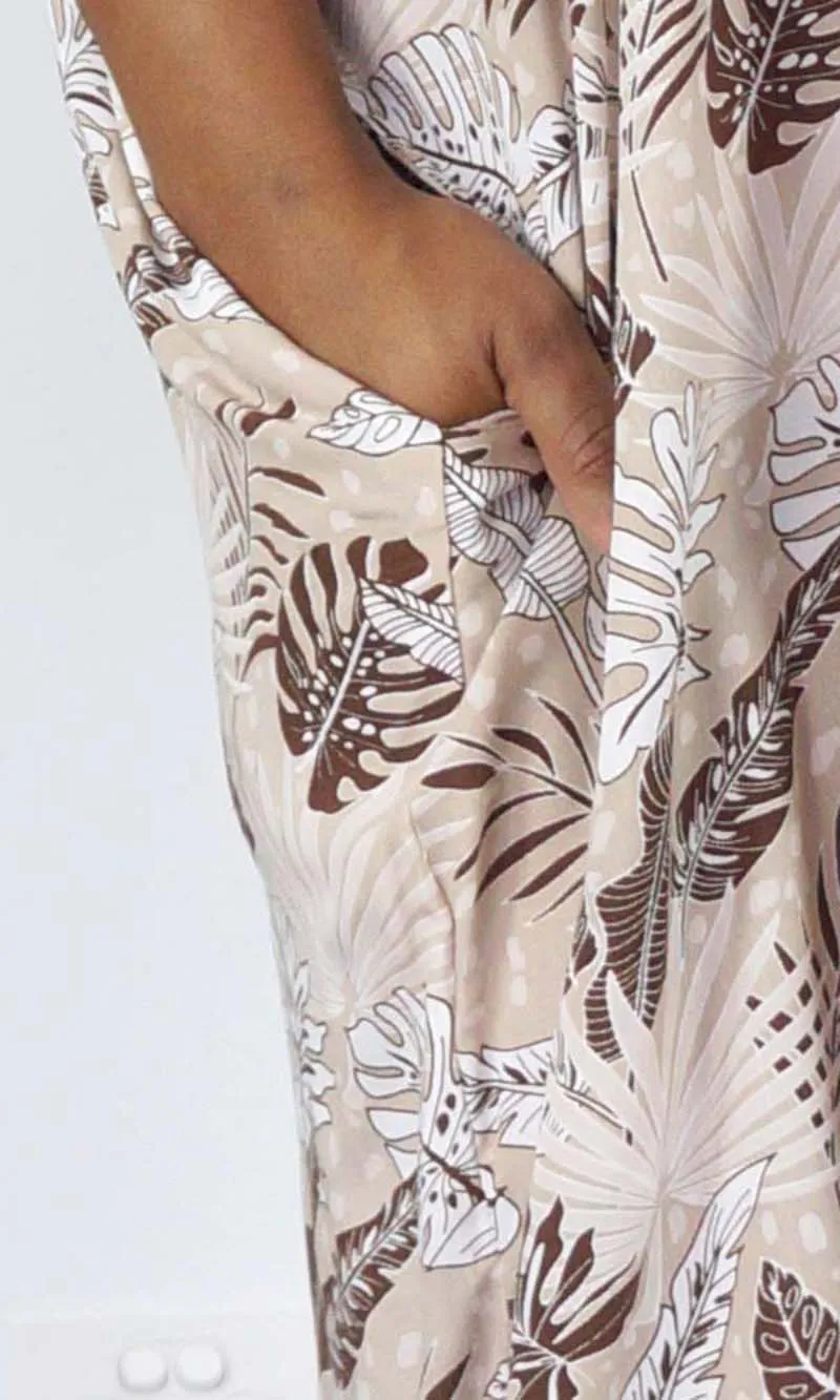 Rayon Dress Resort Tropical Leaves, More Colours