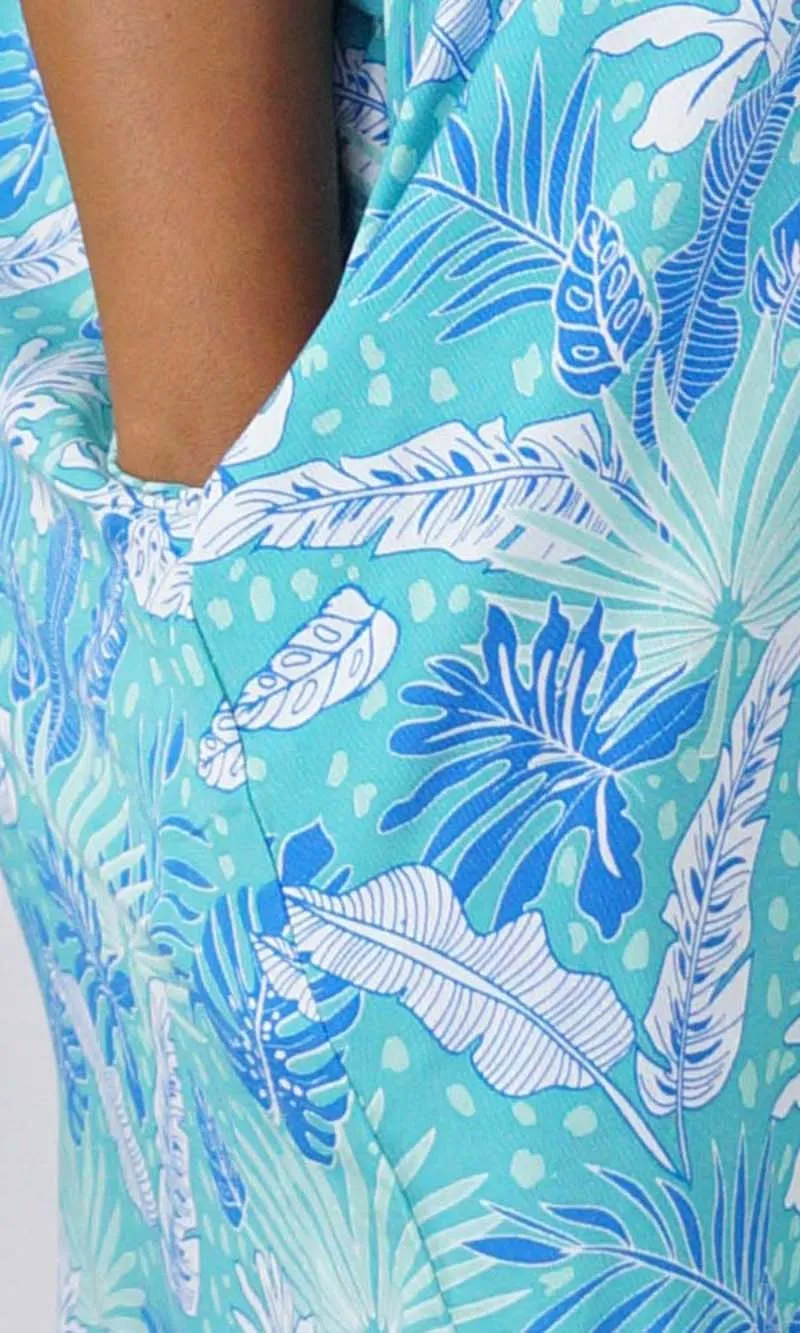 Rayon Dress Resort Tropical Leaves, More Colours