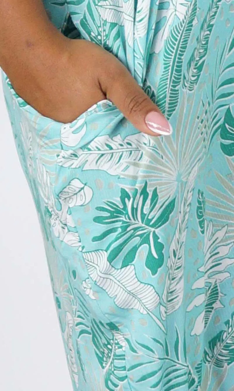 Rayon Dress Resort Tropical Leaves, More Colours