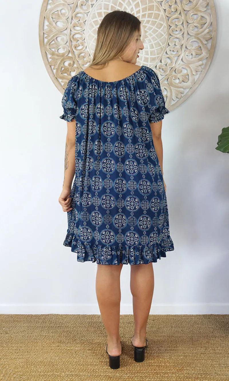 Rayon Dress Short Diva Katmandu Navy