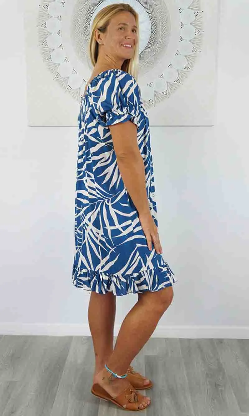 Rayon Dress Short Diva Palm Leaf, More Colours