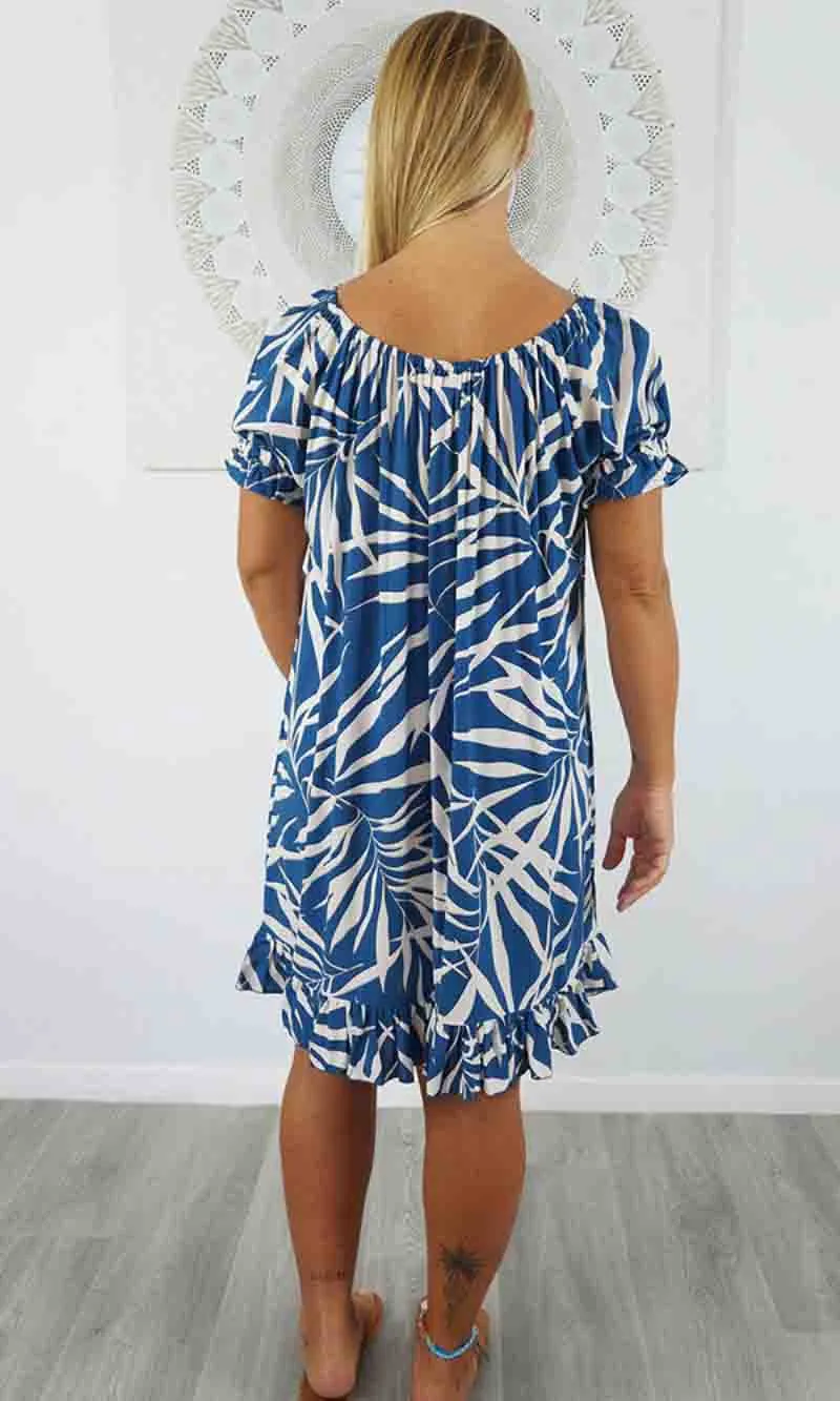 Rayon Dress Short Diva Palm Leaf, More Colours