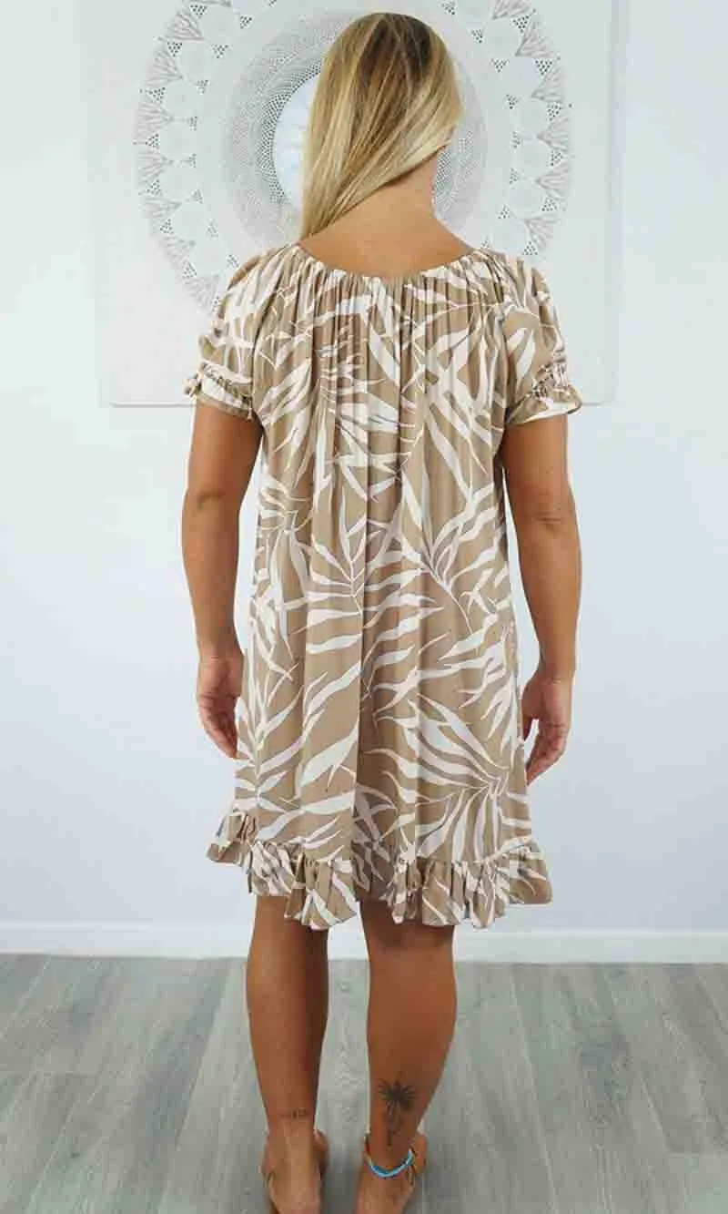 Rayon Dress Short Diva Palm Leaf, More Colours