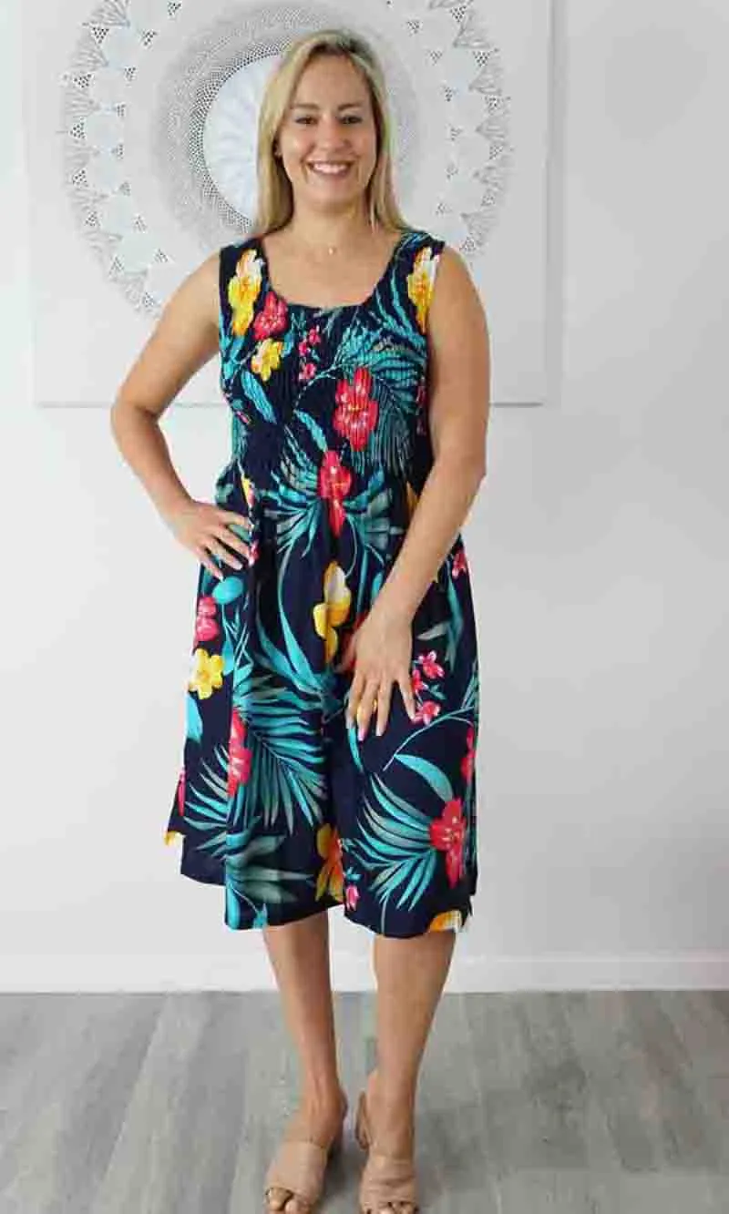 Rayon Dress Singlet Smock Ala Moana