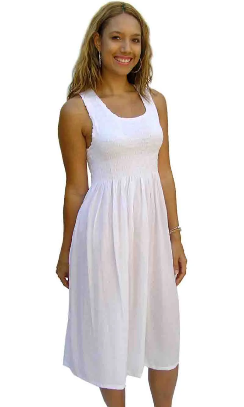 Rayon Dress Singlet Smock Plain, More Colours