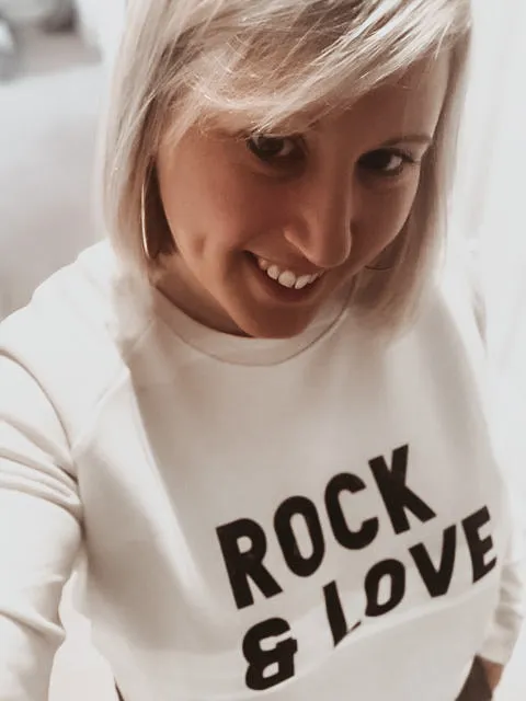 ROCK & LOVE vintage white sweatshirt *relaxed style* *just 1 left, a large*