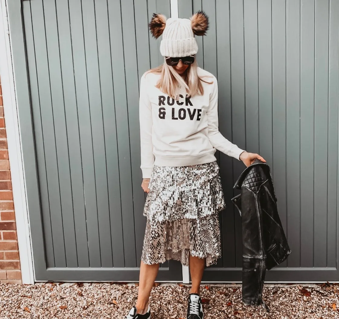 ROCK & LOVE vintage white sweatshirt *relaxed style* *just 1 left, a large*