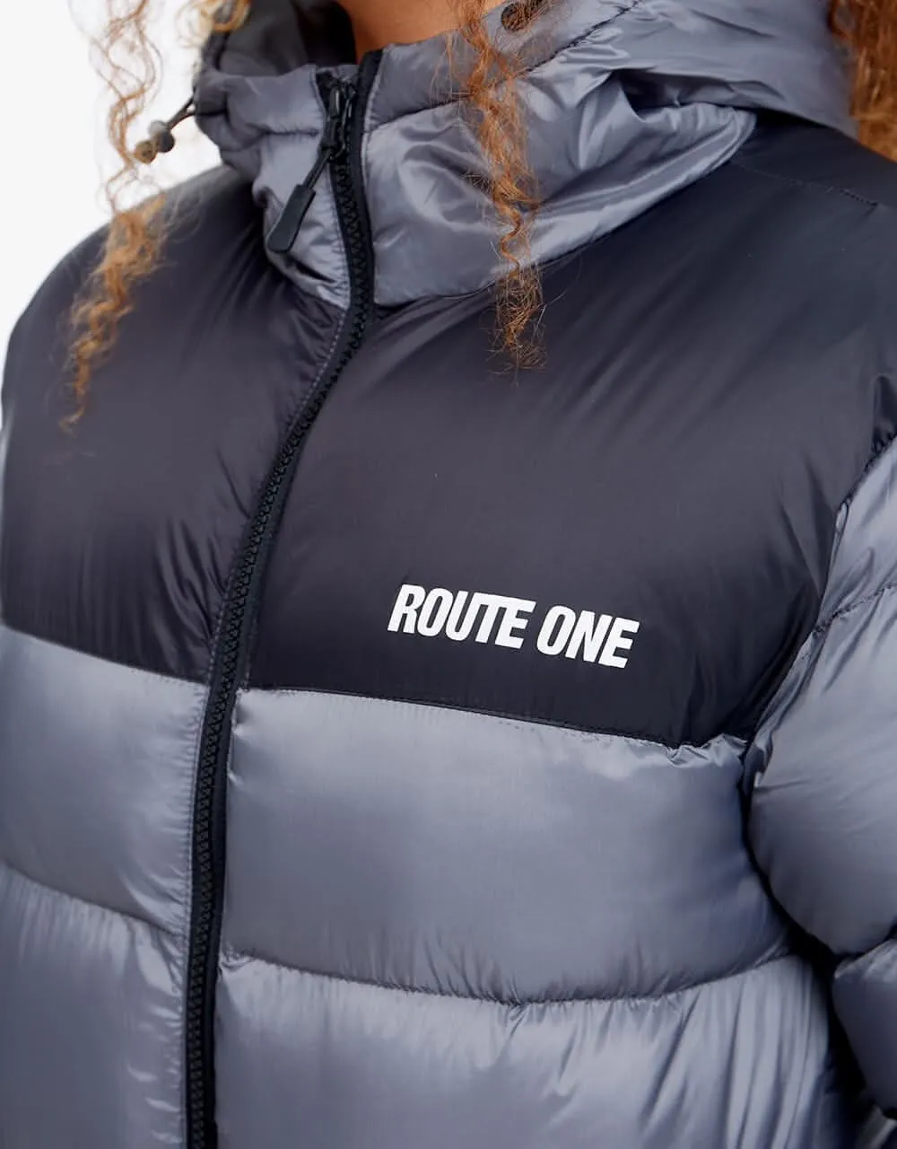 Route One Vostok Hooded Puffer Jacket - Charcoal/Black