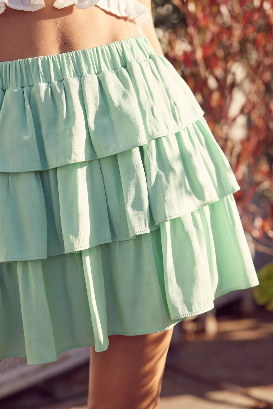 Ruffle Layered Mini Skirt