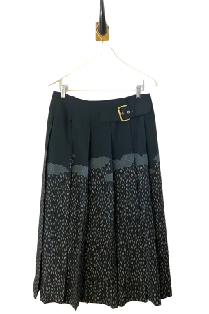 Sabina Savage "The Snow Lion" Wool Pleated Skirt