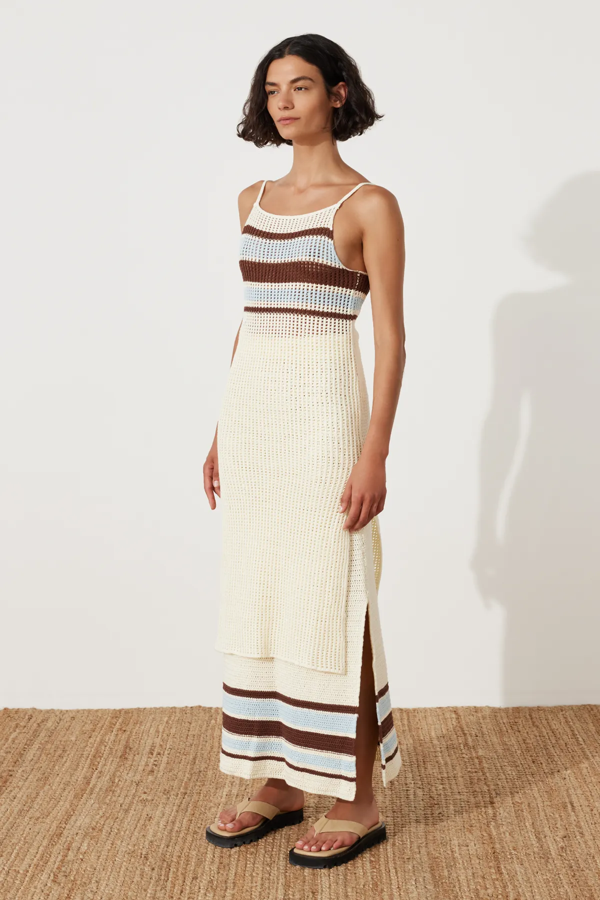 Sea Stripe Cotton Crochet Skirt