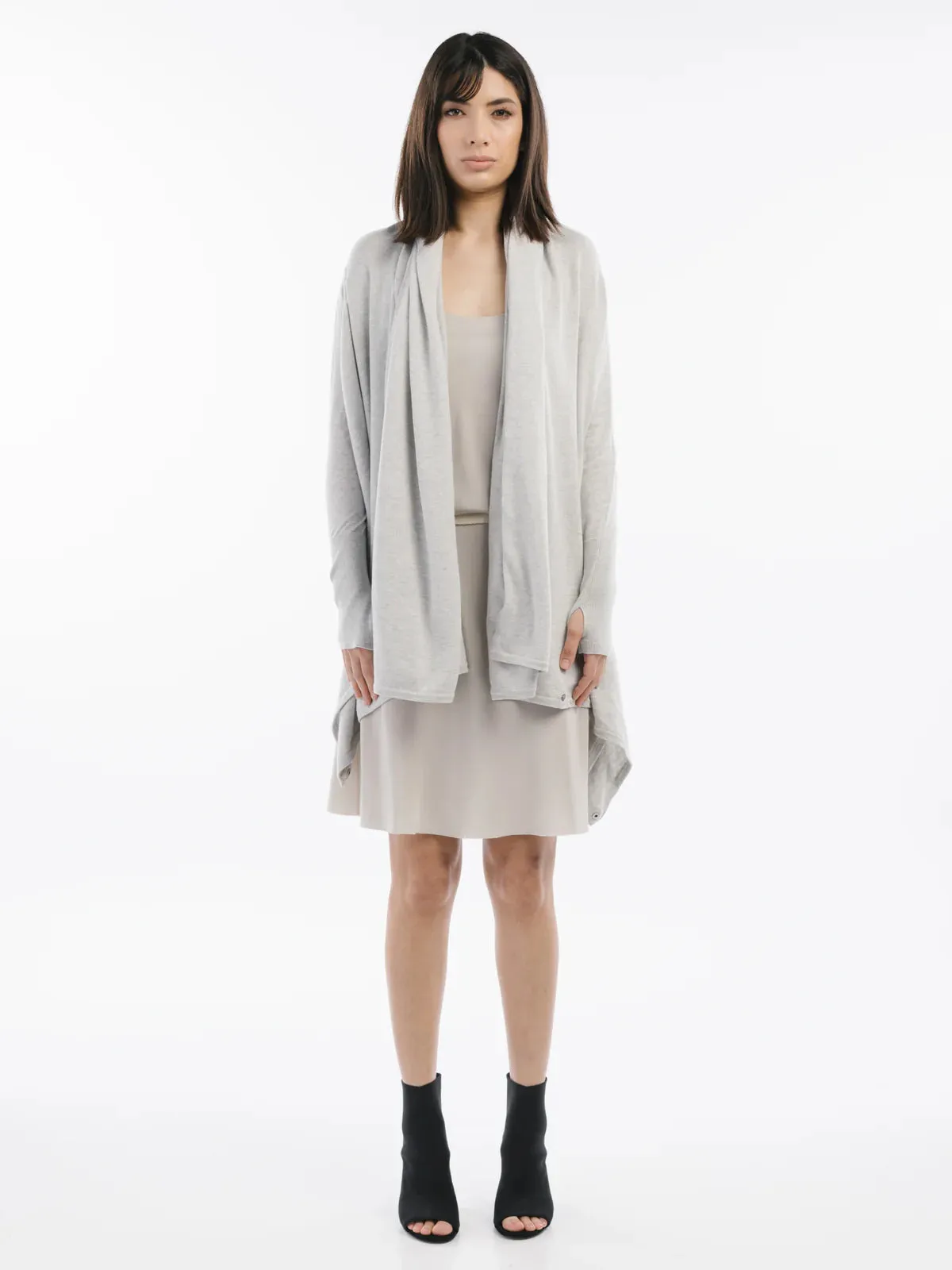 Snap Wrap Vest Dress in Light Silver by NFP