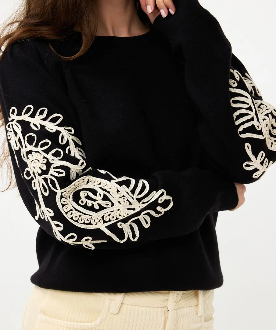 Sweater Tape Embroidery - Black