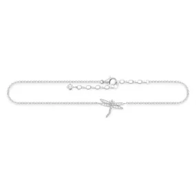 Thomas Sabo Sterling Silver Dragonfly Anklet AK0010-051-14-L27v