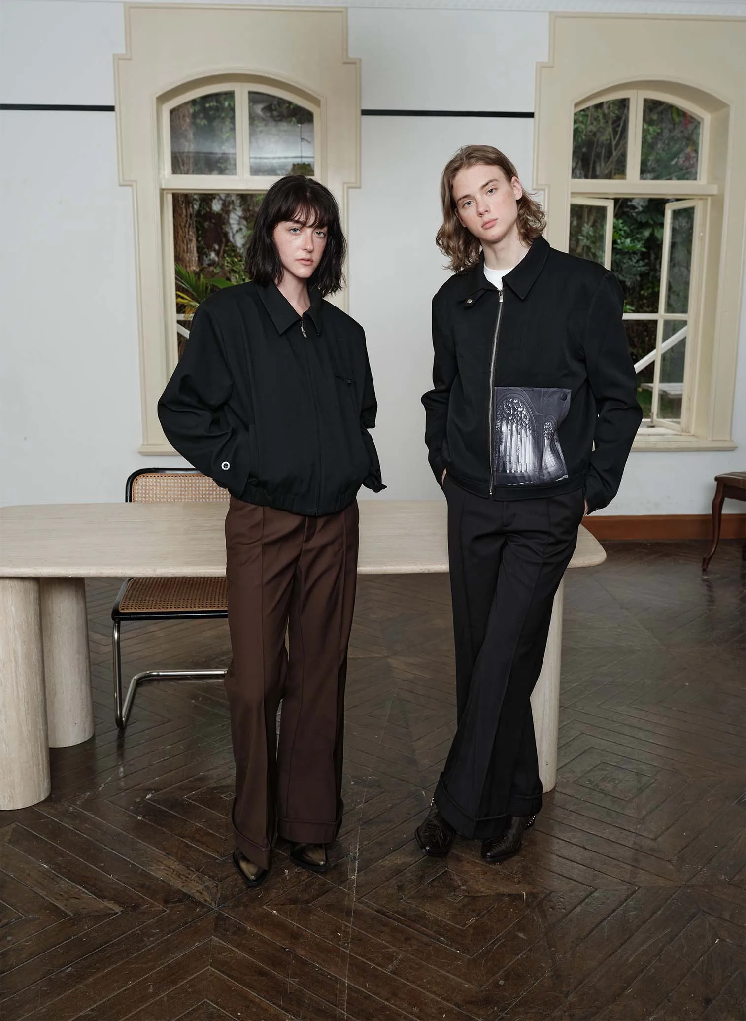 Three-Dimensional Slim Fit Rolled Hem Flared Pants