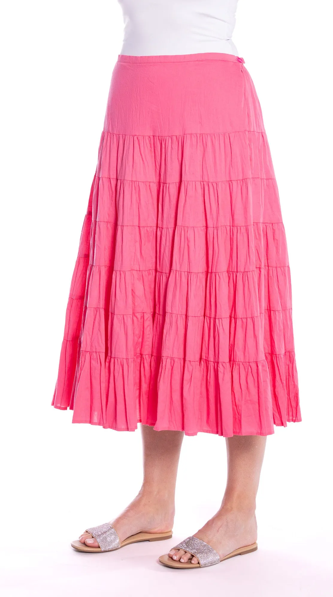 Tiered Skirt by  Café Latte - Watermelon