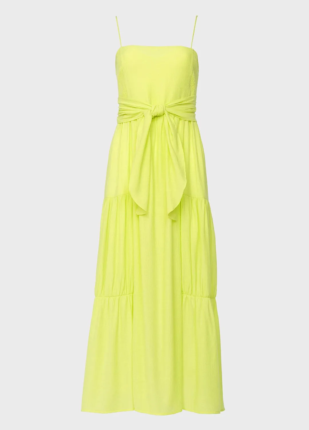 Tiered Tie Front Neon Maxi Dress