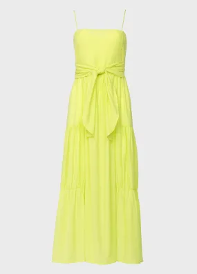 Tiered Tie Front Neon Maxi Dress