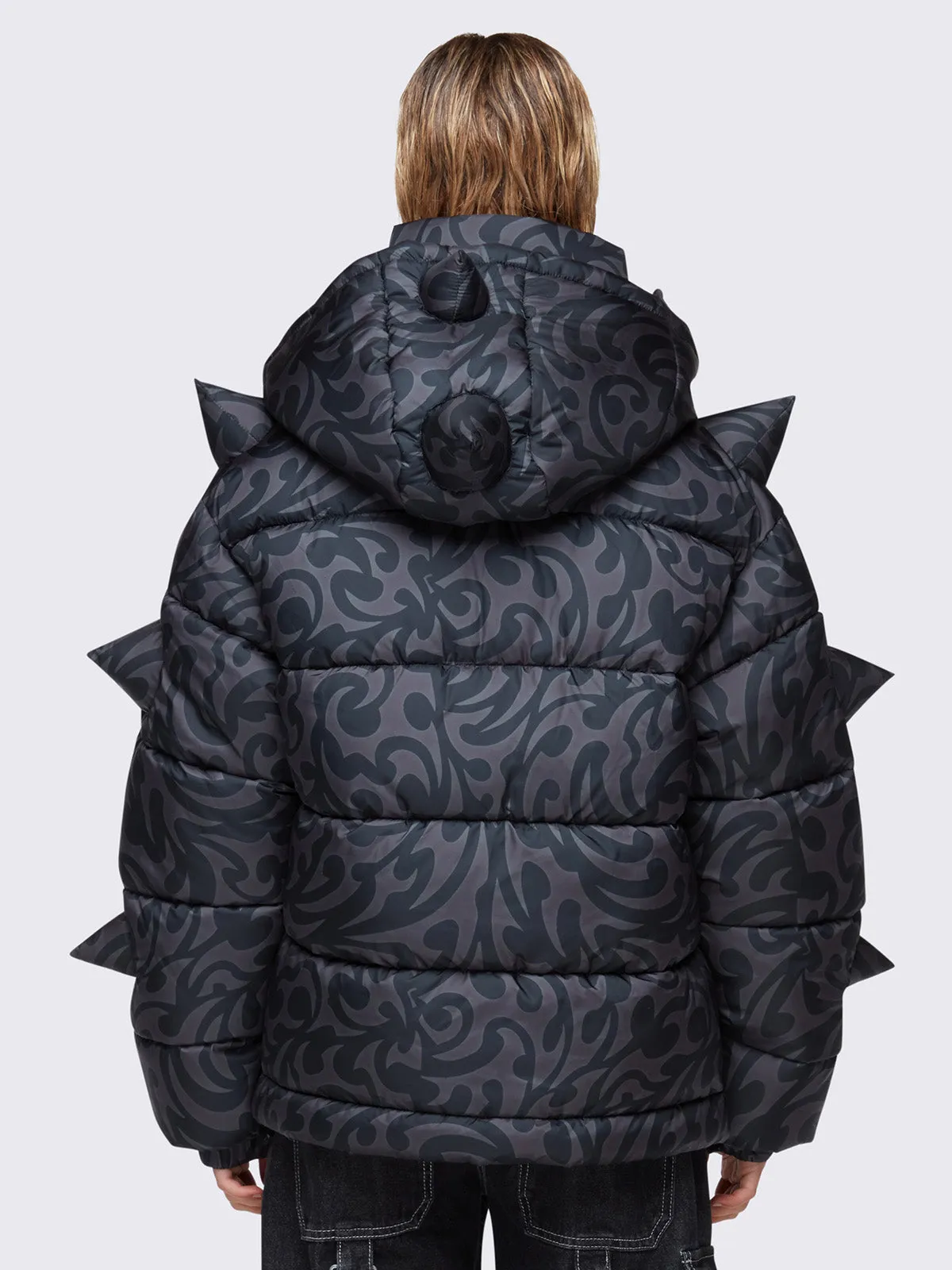 Trippin Spike Hooded Puffer Jacket