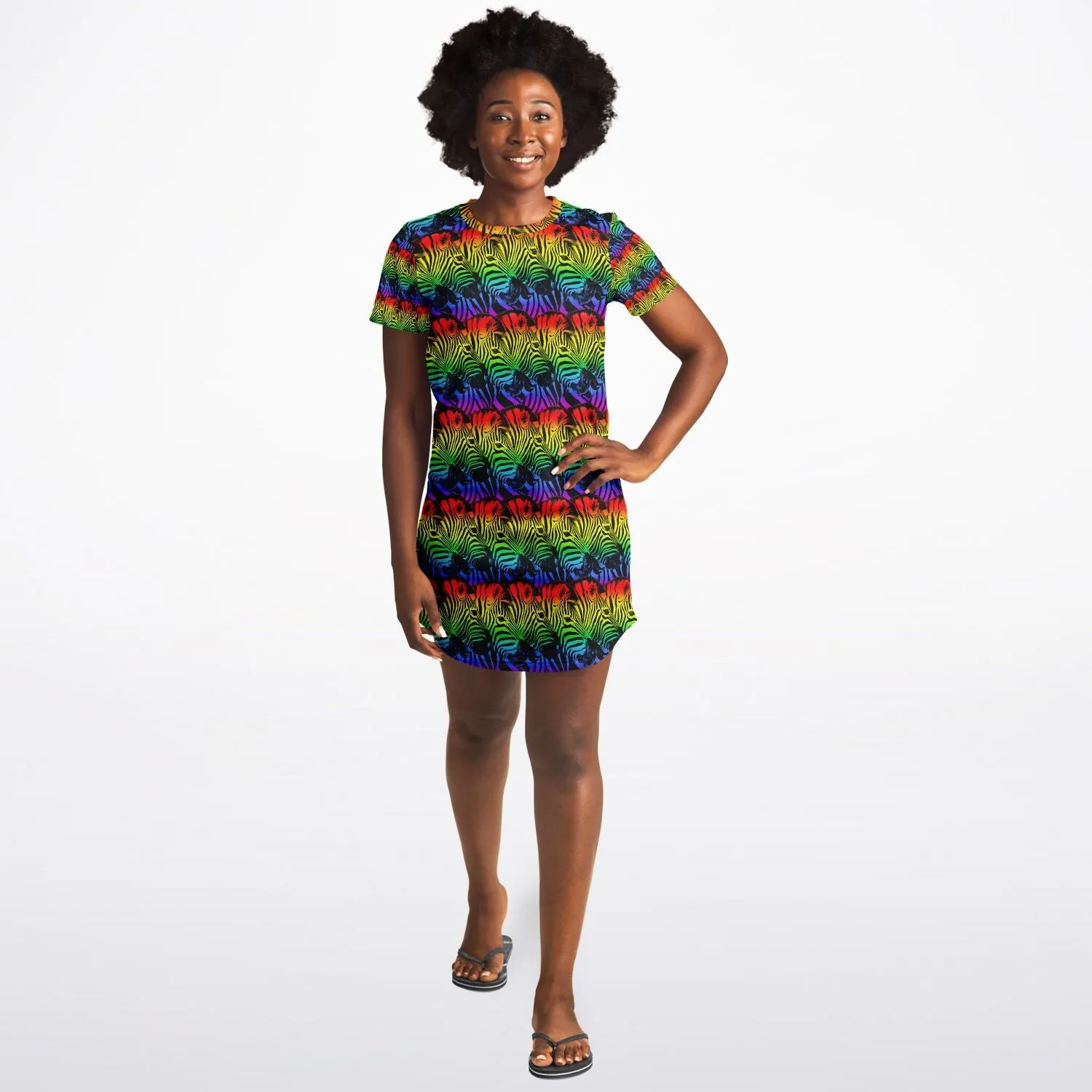 Trippy AF Zebra T-Shirt Dress