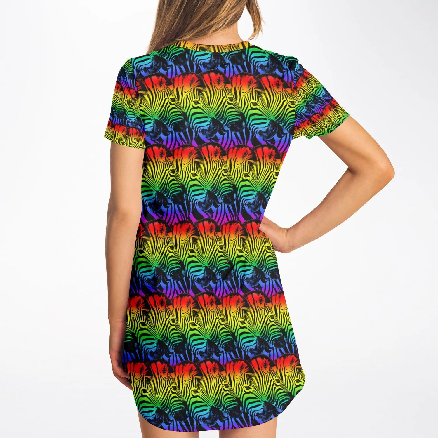 Trippy AF Zebra T-Shirt Dress