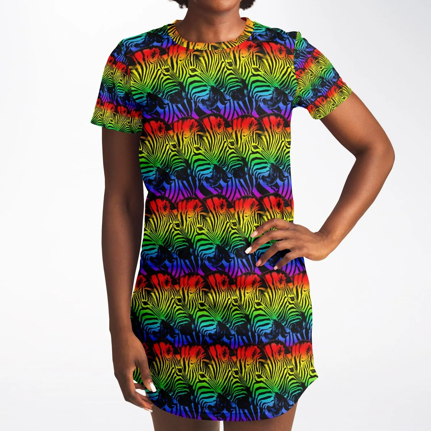 Trippy AF Zebra T-Shirt Dress